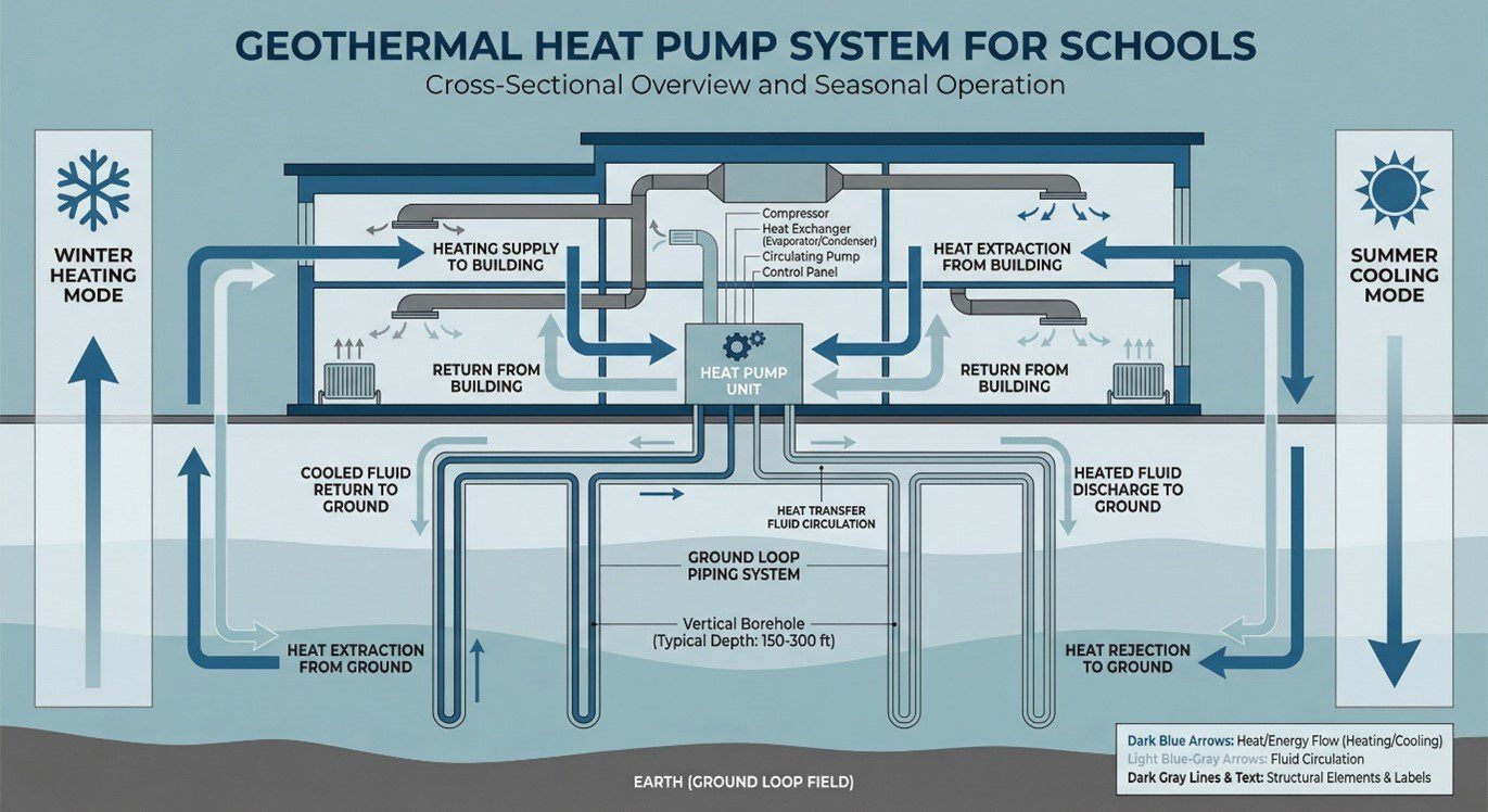 Geothermal Heat Pump System For Schools