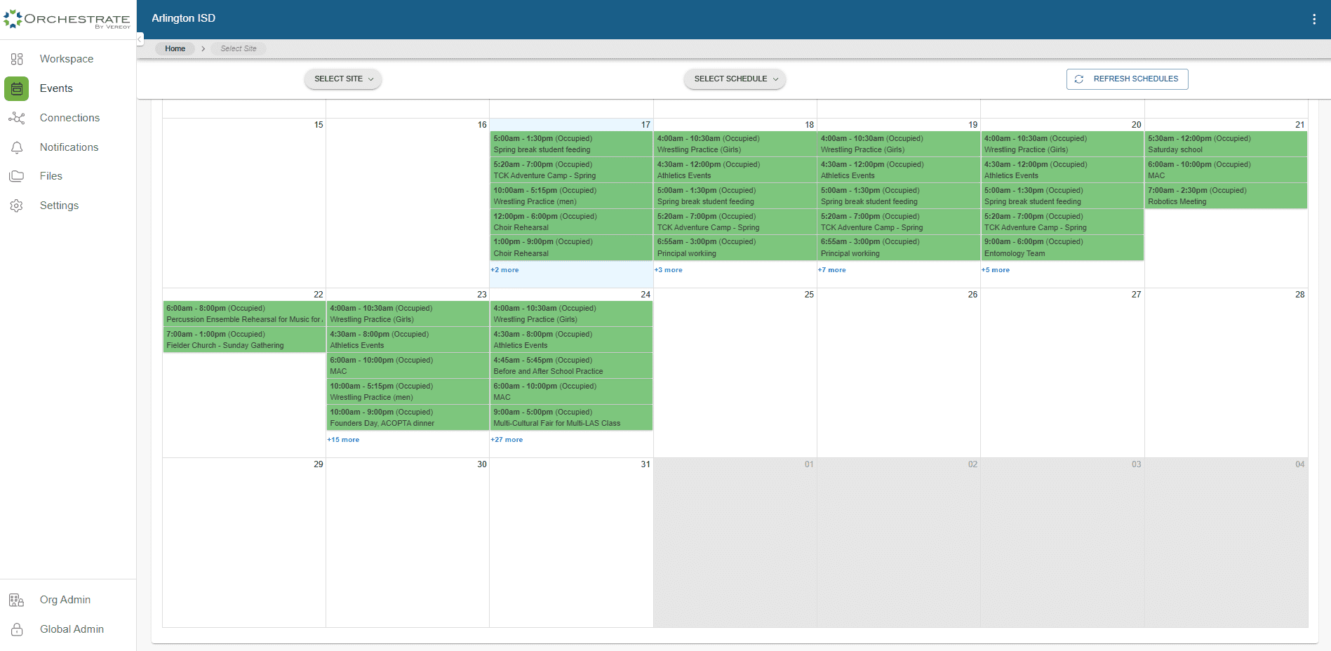 Eventsync Scheduling